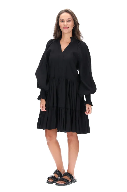 Alexia Floaty Dress Cotton Black