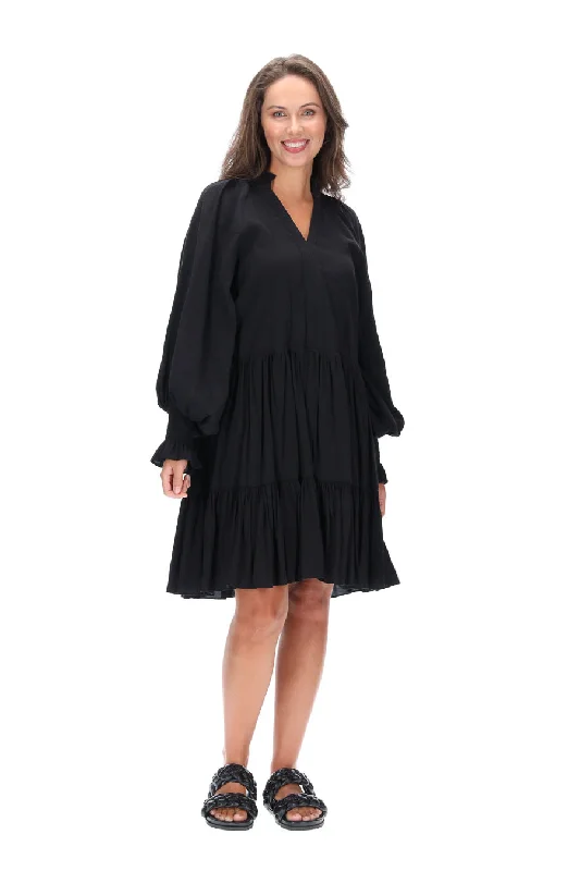 Alexia Floaty Dress Cotton Black