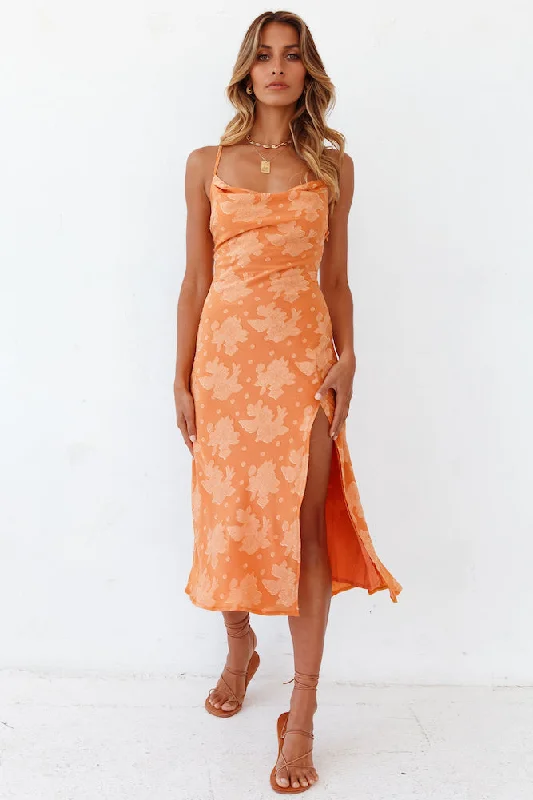 Leora Midi Dress Orange