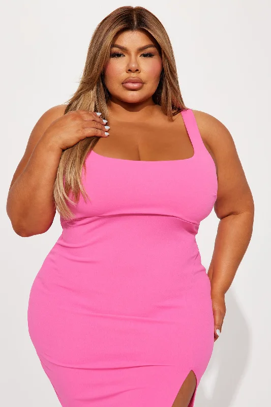 Yacht Ready Midi Dress - Hot Pink