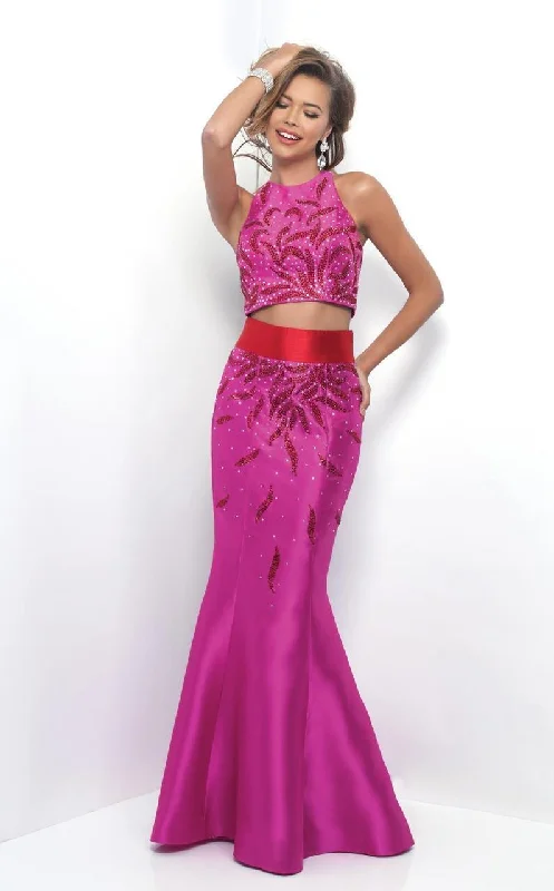 Blush by Alexia Designs - 11319 Jewel Toned Jewel Mikado Trumpet Gown