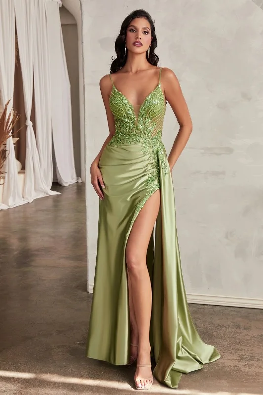 Cinderella Divine CD809 Long Formal Prom Beaded Dress