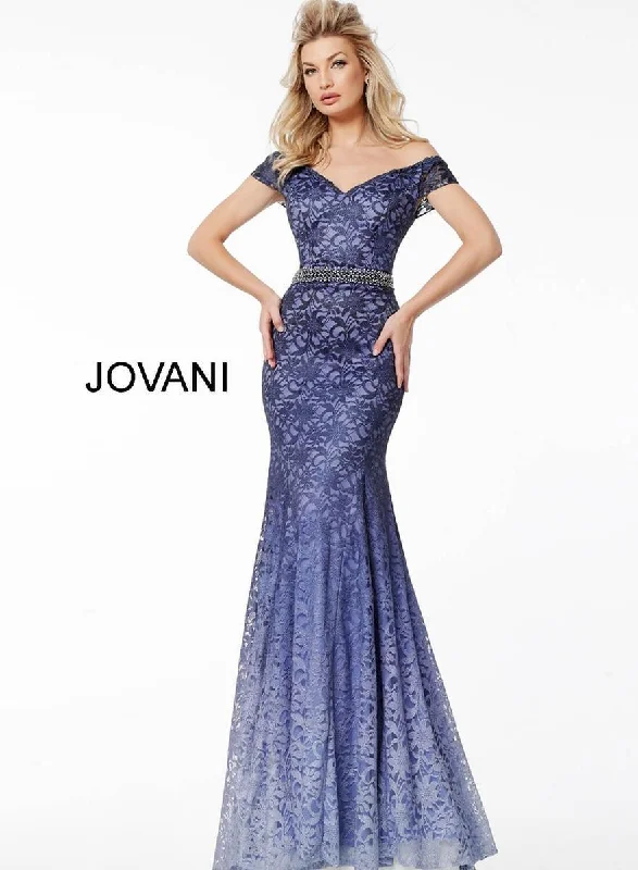 Jovani 40089 Lace Off the Shoulder Long Evening Dress