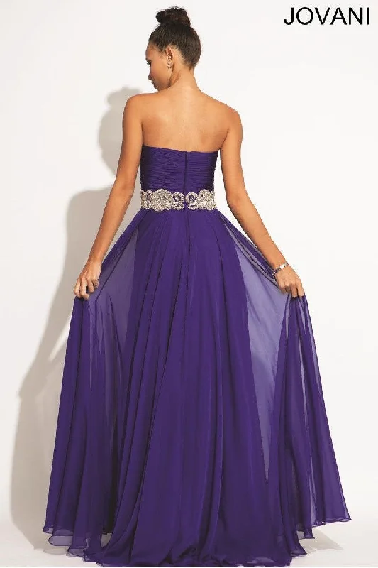 Jovani 88238 Strapless Elegant Long Chiffon Prom Dress