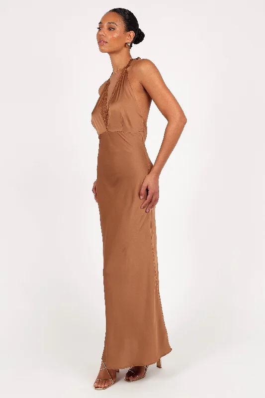 Kalina Halterneck Maxi Dress - Bronze