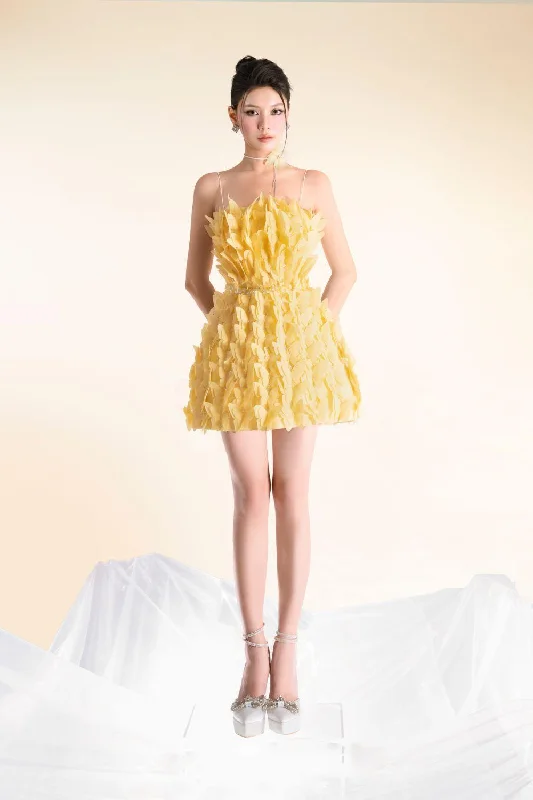 Tinkerbelle A-line Spaghetti Strap Organza Mini Dress