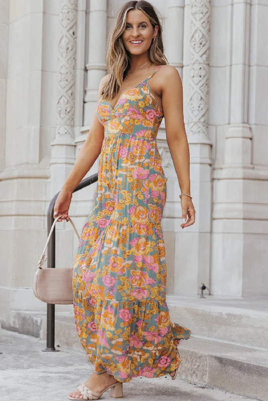 Floral Spaghetti Strap Wide Leg Jumpsuit