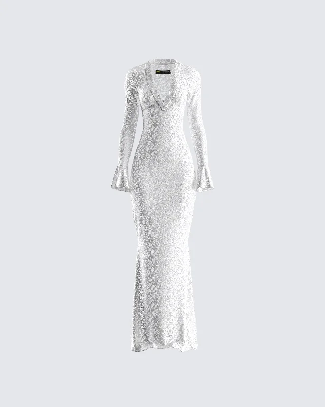 Kobina White Lace Maxi Dress