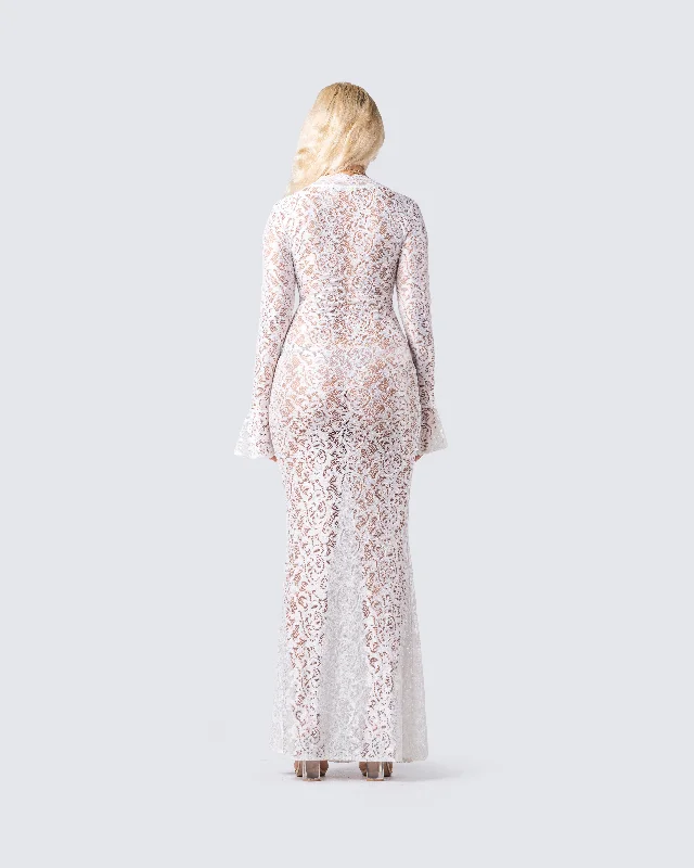 Kobina White Lace Maxi Dress