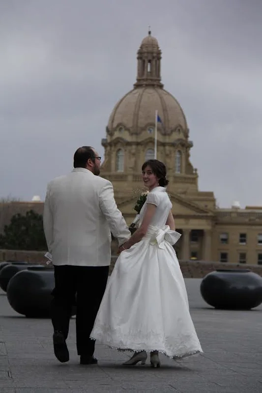 Fairy Tale 2 Piece Satin Ball Gown Wedding Dress | MELINDA