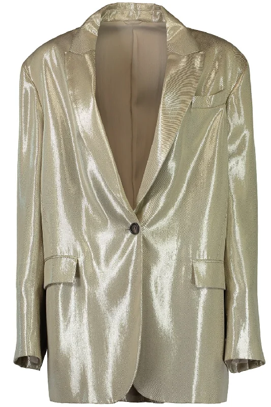 Metallic Single Breast Blazer