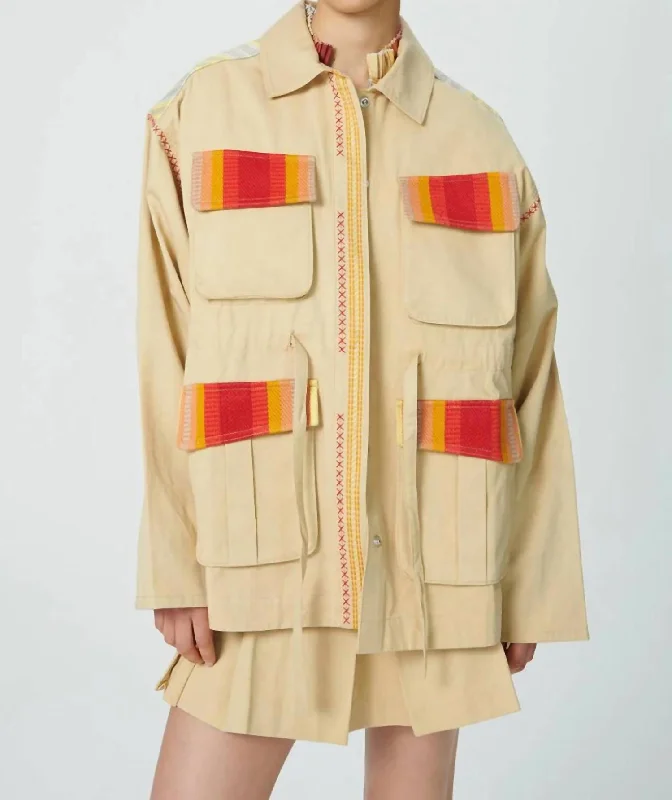 Cypress Embroidered Jacket In Palm Dye Olive