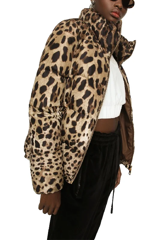 Leopard Long Down Jacket