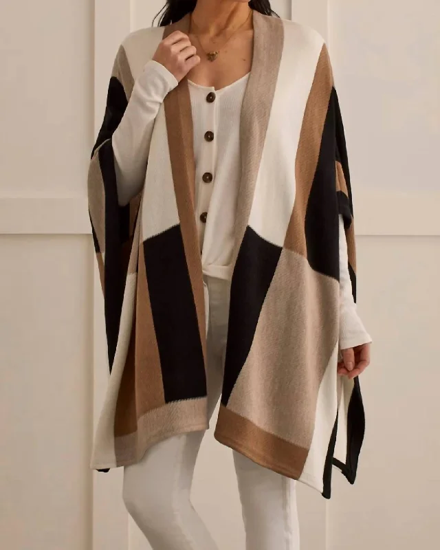 Poncho Cape In Cinnamon