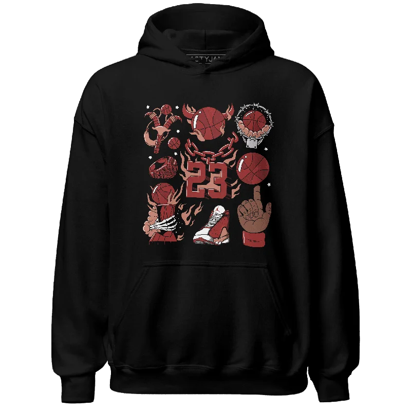 NastyJamz Dune Red 13s Hoodie Match Neclaces Number 23