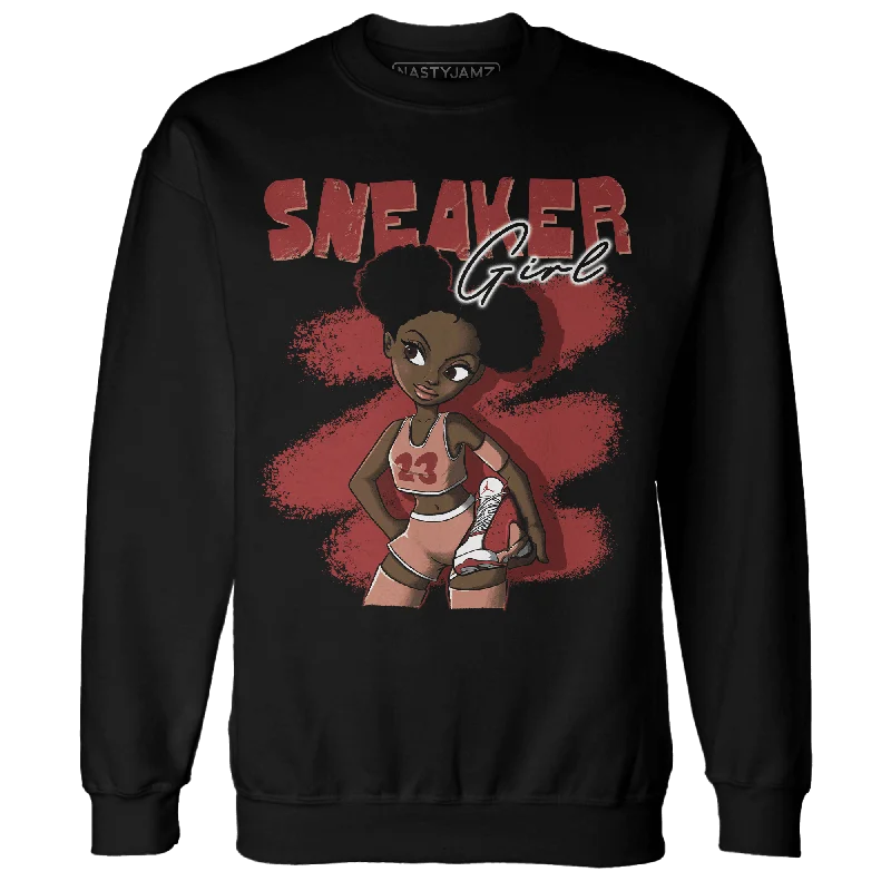 NastyJamz Dune Red 13s Sweatshirt Match Black Sneaker Girl