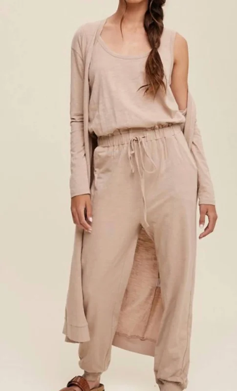 Ash Jumpsuit Set In Beige