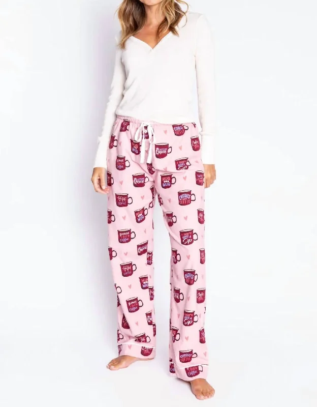 Flannels Pant In Pink Mist