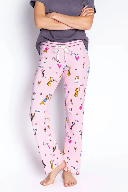 Woof For Love Pajama Pant In Blush