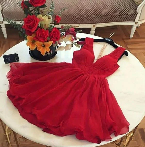 Chic A line red Homecoming Dress    cg16171