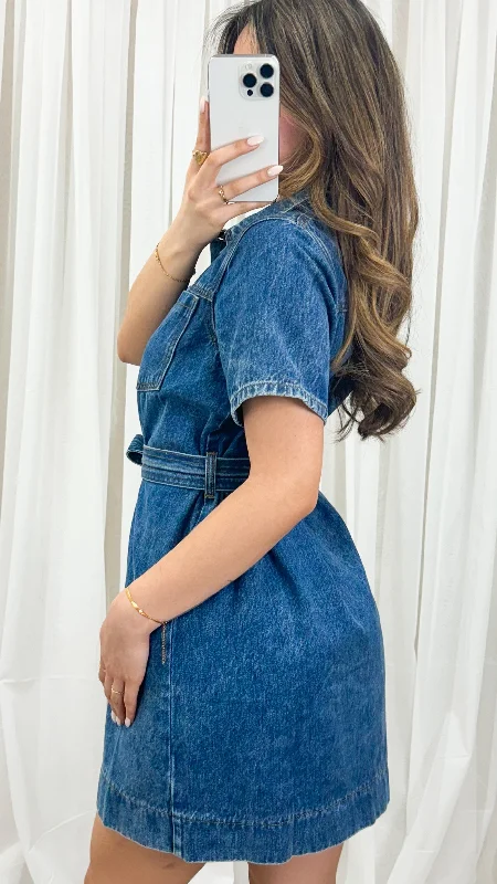 GUNNER DENIM DRESS - DARK DENIM