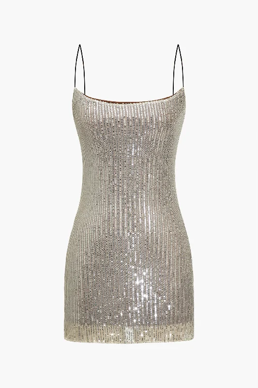 Basic Sequin Slip Mini Dress