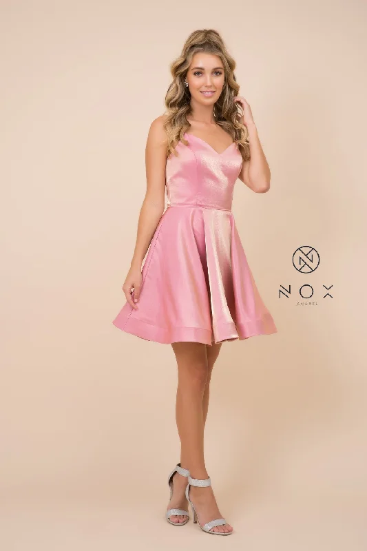 OPEN-BACK, FIT AND FLARE SHORT DRESS_M689 BY NARIANNA