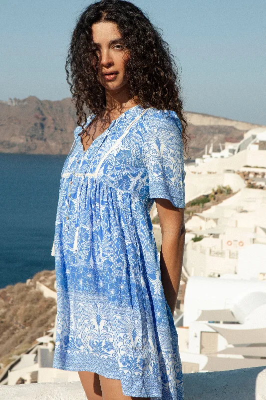 Santorini Blue Short Dress