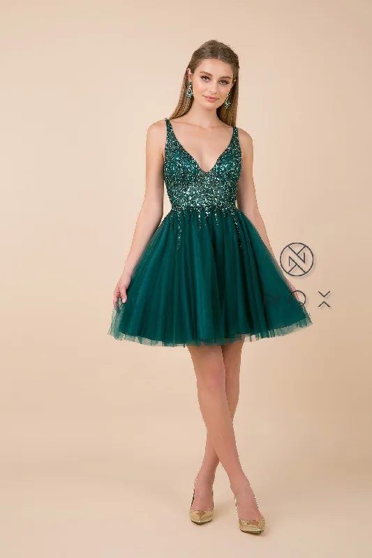 SHORT TULLE BEADED BODICE DRESS_G694 BY NARIANNA