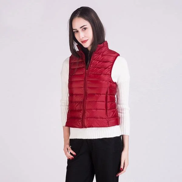 2020 Winter New 90% White Duck Down Vest Stand Collar Warm Down Jacket 12 Colors S-3XL