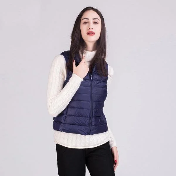 2020 Winter New 90% White Duck Down Vest Stand Collar Warm Down Jacket 12 Colors S-3XL