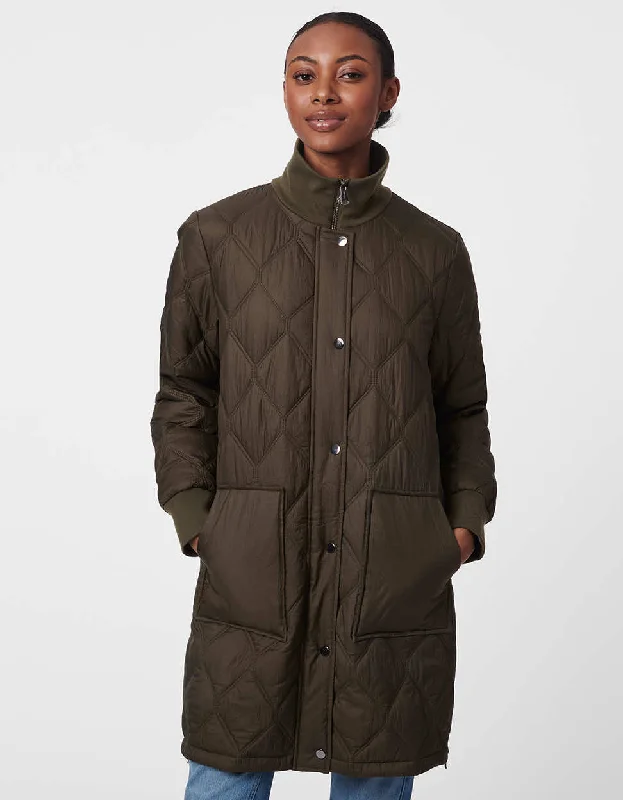 Diamond Stitch Quilted Puffer Jacket