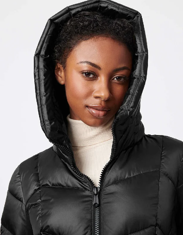 Fab Funnel Shiny Quilted Puffer