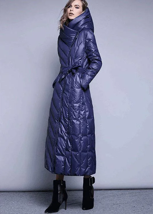 Black fashion Pockets Thick slim fit Winter lengthen Duck Down down coat