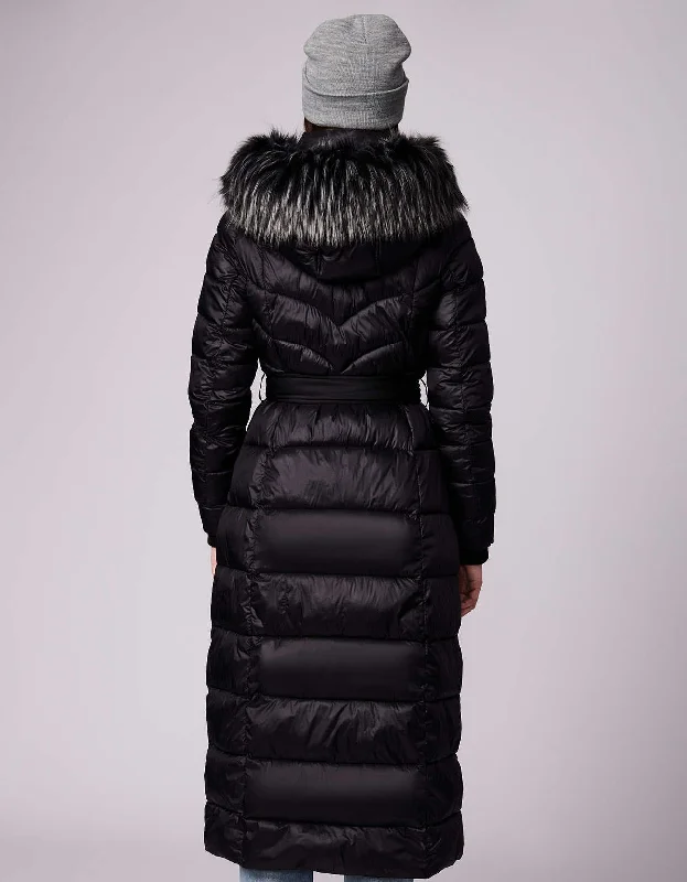 Jetsetter Vegan Fur Trim Long Puffer Coat