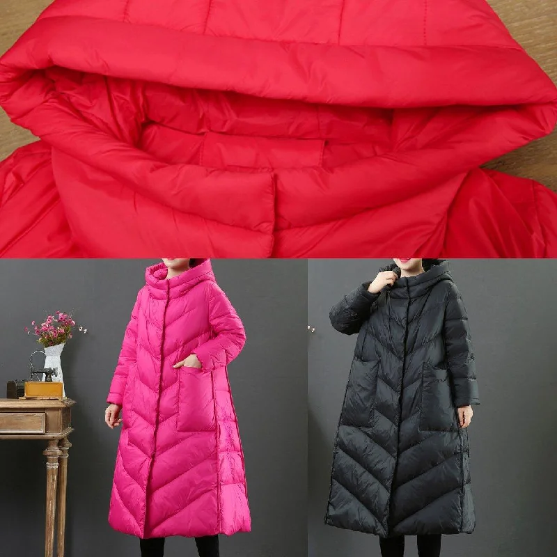 Luxury black down jacket woman plus size winter jacket hooded Warm Jackets