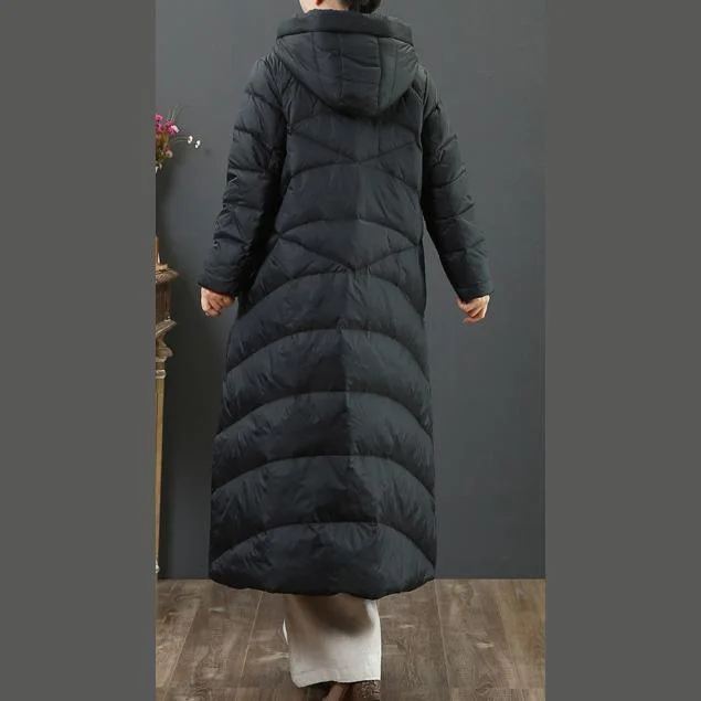 Luxury black goose Down coat plussize embroidery women parka Chinese Button Luxury coats