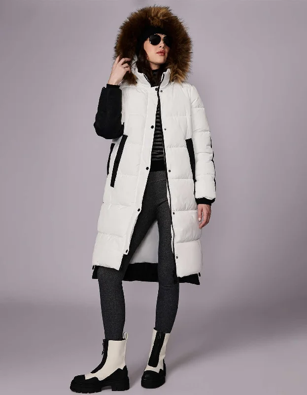 Outdoorsy Wool Combo Puffer Coat