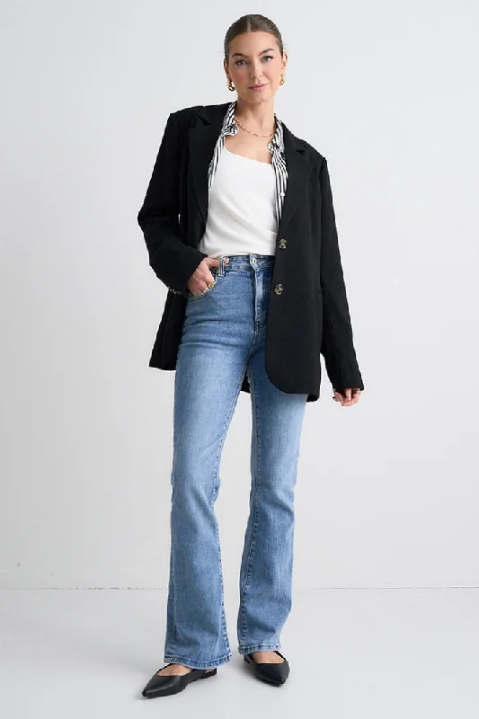 Bestie Black Crepe Relaxed Fit Blazer