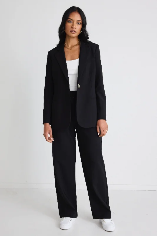 Enough Black Textured Fitted Blazer