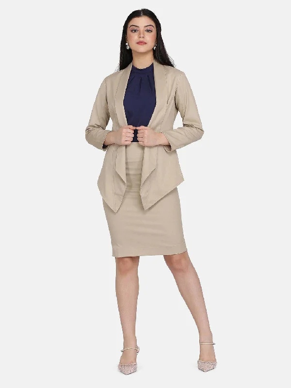 Skirt Suit - Hazel Wood Beige