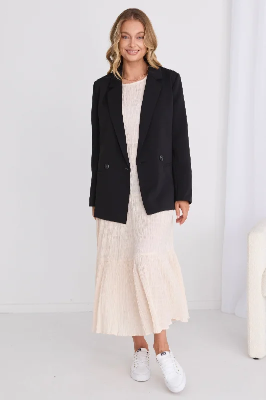 Mason Black Crepe Boyfriend Blazer