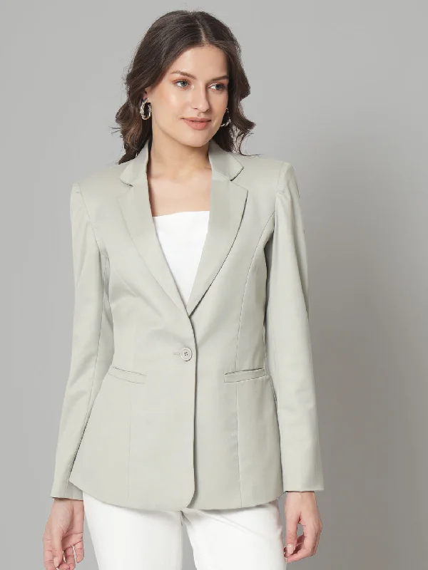 Notch Collar Blazer- Sage Green