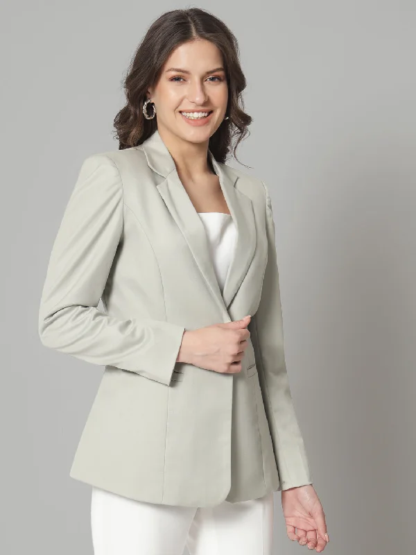 Notch Collar Blazer- Sage Green