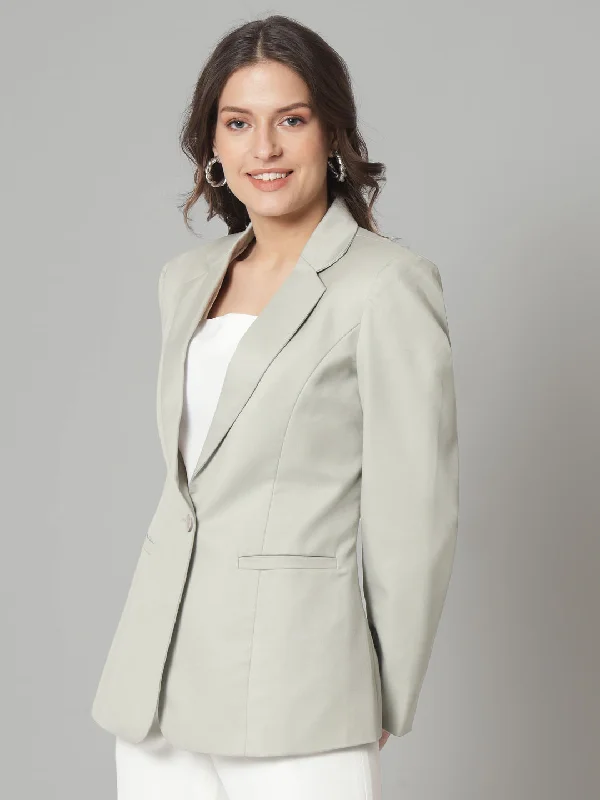 Notch Collar Blazer- Sage Green