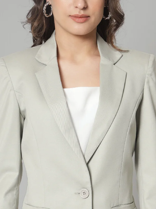 Notch Collar Blazer- Sage Green