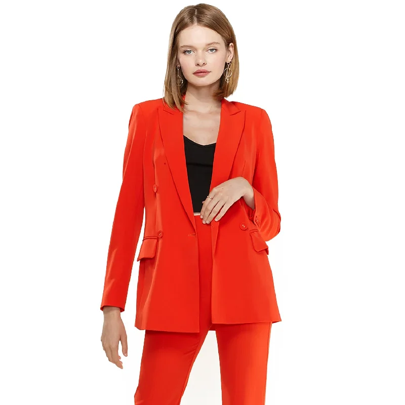 Women's Double Breasted Blazer In Poppy Red