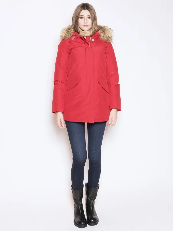 Giaccone parka in ramar Rosso